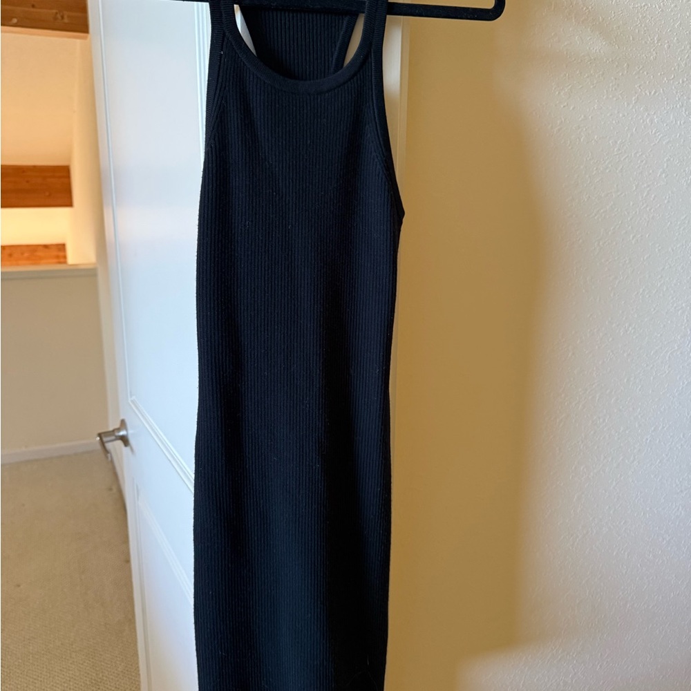 Michael Kors Collection Black Ribbed Sleeveless Midi Dress - Picture 3 of 6